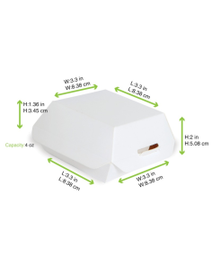 25 Pcs - Mini boîte burger carton blanc - 9,8 cm x 9,5 cm, Hauteur: 5 cm 2
