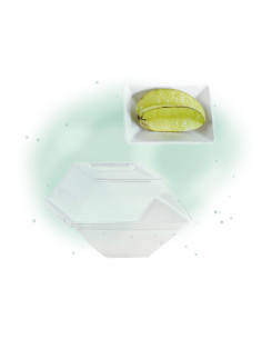 50Pcs - Assiette rectangulaire blanche en pulpe "Eco-Design" 130x85mm H28mm 150ml 2