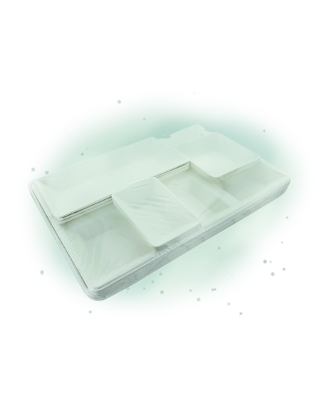 10 Pcs - Plateau repas en pulpe - 41 x 28 cm x 5 cm, Écologique