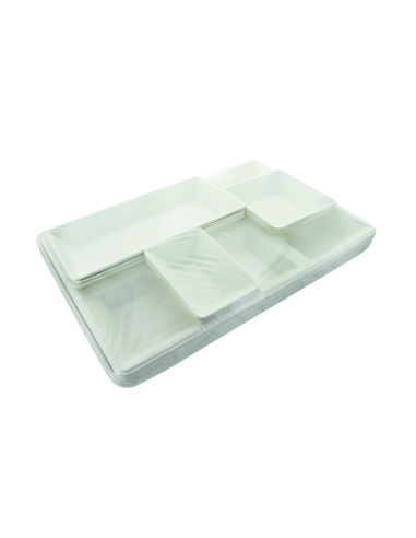 10 Pcs - Plateau repas en pulpe - 41 x 28 cm x 5 cm, Écologique
