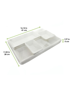 10 Pcs - Plateau repas en pulpe - 41 x 28 cm x 5 cm, Écologique 2