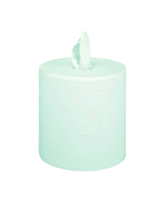 6 Pcs - Bobine d'essuyage blanc 2 plis - Dévidage central, Diam: 19 cm, 21 x 35 cm