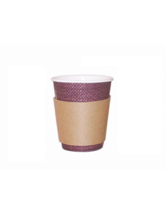 100 Pcs - Gobelet carton brun ondulé - 11 x 11 cm, Hauteur: 5,6 cm