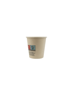 50 Pcs - Gobelet 72ml carton fibre de bambou - Ø54mm, Hauteur: 57mm, Laminé PE