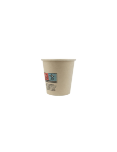 50 Pcs - Gobelet 90ml en carton fibre de bambou - Ø62 mm, Hauteur: 60 mm, Laminé PE
