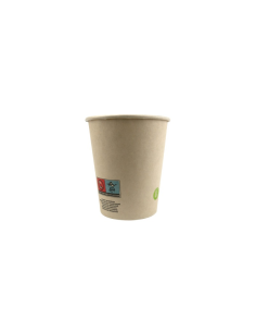 50 Pcs - Gobelet 200ml en carton fibre de bambou - Ø70 mm, Hauteur: 91 mm, Laminé PE