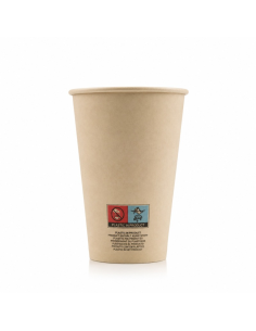 50 Pcs - Gobelet 230ml en carton fibre de bambou - Ø80 mm, Hauteur: 92 mm, Laminé PE