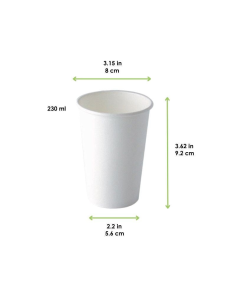 50 Pcs - Gobelet AirCup en carton blanc - Ø80 mm, Hauteur: 92 mm, 80x56 mm 2