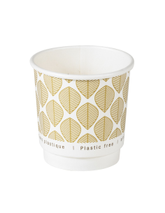 25 Pcs - Gobelet en carton brun à double paroi - Ø62mm, Hauteur: 62mm, sans plastique