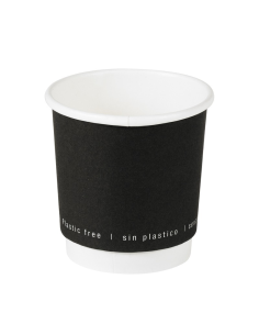 25 Pcs - Gobelet en carton noir à double paroi - Ø62mm, Hauteur: 62mm, sans plastique