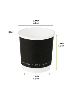 25 Pcs - Gobelet en carton noir à double paroi - Ø62mm, Hauteur: 62mm, sans plastique 2