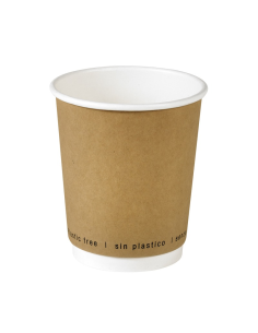 25 Pcs - Gobelet carton kraft double paroi - 8 cm, 5,6 cm, 9,2 cm