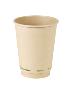 25 Pcs - Gobelet en carton bruni double paroi - Ø90mm, Hauteur: 110mm, sans plastique