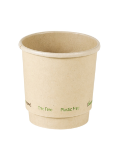 25 Pcs - Gobelet carton brun double paroi - Ø62 mm, Hauteur: 62 mm, sans plastique