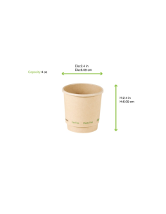 25 Pcs - Gobelet carton brun double paroi - Ø62 mm, Hauteur: 62 mm, sans plastique 2
