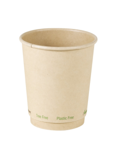 25 Pcs - Gobelet en carton fibre de bambou - Ø80 mm, Hauteur: 92 mm, sans plastique