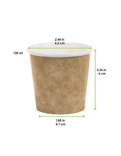 100 Pcs - Gobelet Blanc Imprimé Kraft - 120 ml, 6,2 cm, 4,7 cm, Hauteur: 6 cm 2