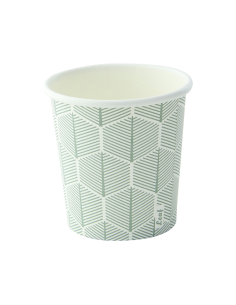 50 Pcs - Gobelet carton blanc décor feuille - Ø62 mm, Hauteur: 62 mm