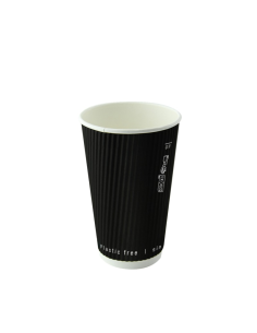 25 Pcs - Gobelet Carton Double Paroi "Rippley" - 340 ml, Hauteur: 11 cm, Diam: 9 cm