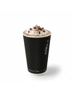 25 Pcs - Gobelet Carton Double Paroi "Rippley" - 340 ml, Hauteur: 11 cm, Diam: 9 cm 2