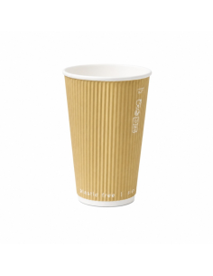 50 Pcs - Pot/Verre Carton Double Paroi "Rippley" - 120 ml, Diam: 6,2 cm, Hauteur: 6,2 cm