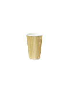 25 Pcs - Gobelet Rippley en carton kraft double paroi - Ø62 mm, Hauteur: 62 mm