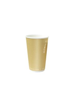 25 Pcs - Gobelet carton kraft ondulé Rippley - Ø80 mm, Hauteur: 92 mm, Double paroi