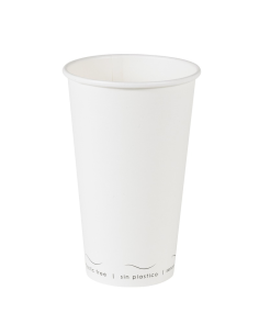 50 Pcs - Gobelet en carton Eden blanc - Ø90mm, Hauteur: 136mm, sans plastique