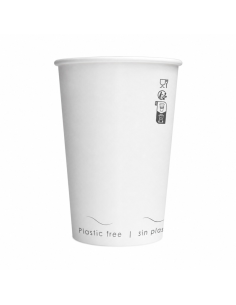 50 Pcs - Gobelet en carton Eden blanc - Ø74 mm, H79 mm, sans plastique, waterbased