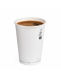 50 Pcs - Gobelet en carton Eden blanc - Ø74 mm, H79 mm, sans plastique, waterbased 2