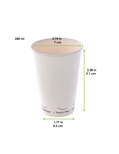 50 Pcs - Gobelet carton Eden blanc - Ø70 mm, Hauteur: 91 mm, sans plastique 2
