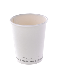 50 Pcs - Gobelet en carton Eden blanc - Ø80 mm, Hauteur: 92 mm, sans plastique