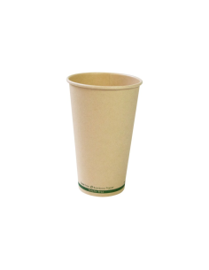 50 Pcs - Gobelet beige en carton fibre de bambou - Ø90 mm, Hauteur: 136 mm