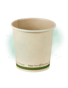 50 Pcs - Gobelet beige en carton bambou - Ø62 mm, Hauteur: 62 mm, sans plastique