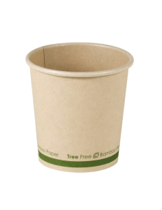 50 Pcs - Gobelet beige en carton bambou - Ø62 mm, Hauteur: 62 mm, sans plastique 2