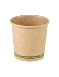 50 Pcs - Gobelet en carton kraft brun "Zen" - Ø62 mm, Hauteur: 60 mm, 100% sans plastique