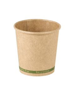 50 Pcs - Gobelet en carton kraft brun "Zen" - Ø62 mm, Hauteur: 62 mm, sans plastique