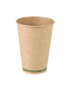 50 Pcs - Gobelet en carton kraft brun Zen - Ø70 mm, Hauteur: 91 mm, sans plastique