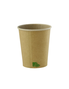 50 Pcs - Gobelet en carton kraft brun Zen - Ø90 mm, Hauteur: 86 mm