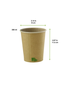 50 Pcs - Gobelet Carton Kraft "Zen" - 350 ml, Diam: 8 cm, Hauteur: 11.6 cm 2