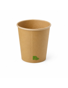 50 Pcs - Gobelet carton kraft brun Zen - Ø74 mm, Hauteur: 79 mm