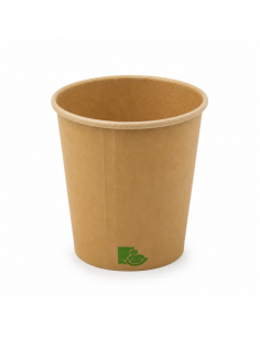 50 Pcs - Gobelet en carton kraft Brun Zen - Ø80 mm, Hauteur: 92 mm, 80x56 mm