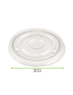 100 Pcs - Couvercle PET transparent plat - Diam: 7,8 cm x 0,8 cm 2
