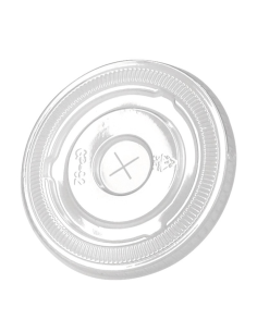 100 Pcs - Couvercle PET transparent plat - Diam: 8 cm, Forme avec croisillon
