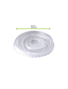 50 Pcs - Couvercle PET transparent plat - Diam: 9,5 cm x 9,5 cm 2