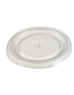 100 Pcs - Couvercle PET transparent plat - Diam: 9,8 cm x 1 cm