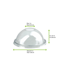 50 Pcs - Couvercle PET transparent dôme - Diam: 7,4 cm, Hauteur: 3,5 cm 2