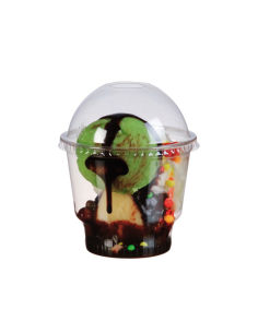 100 Pcs - Couvercle PET dôme transparent - Diam: 9,8 cm, Hauteur: 4,5 cm