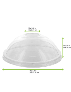 25 Pcs - Couvercle dôme PET Transparent - Diam: 11,4 cm 2