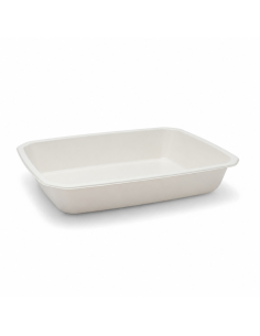 60 Pcs - Barquette scellable pulpe laminée PLA "gastronorme" 1/2 325x265mm H52mm 3000ml